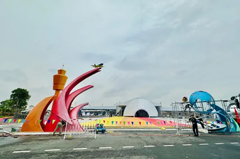 Đảm bảo an toàn các công trình tạm tại Triển lãm Thành tựu kinh tế - xã hội